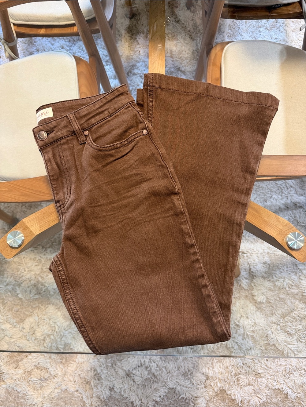 Shyanne Women's Brown Flare Jeans